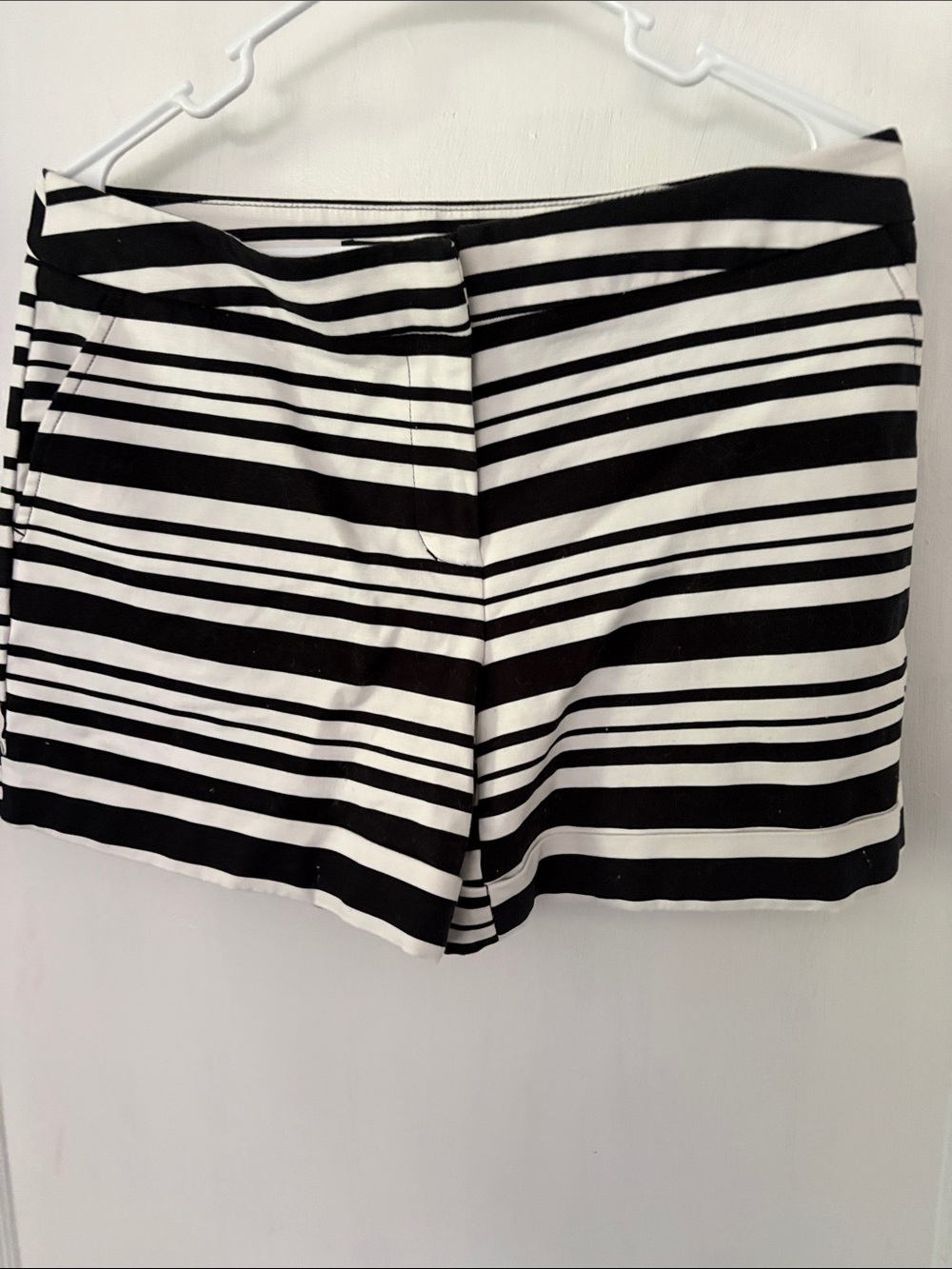 High-Waist Black & White Striped Women’s Shorts